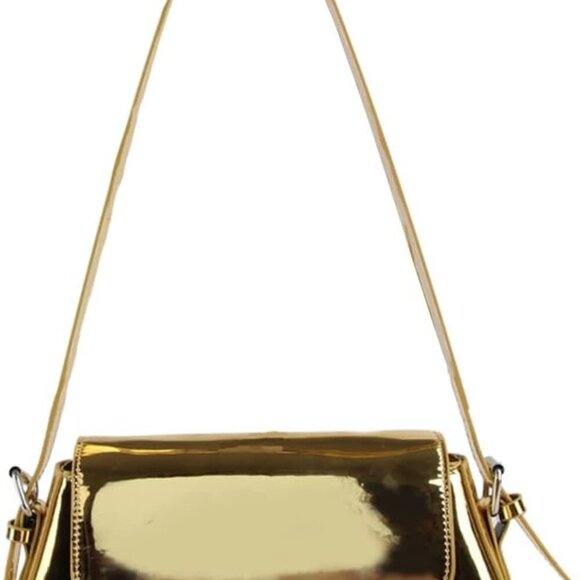 Shoulder Purses for Women Dressy Evening Bag Metallic Clutch Y2k Sparkly Hobo Cr - Picture 1 of 7